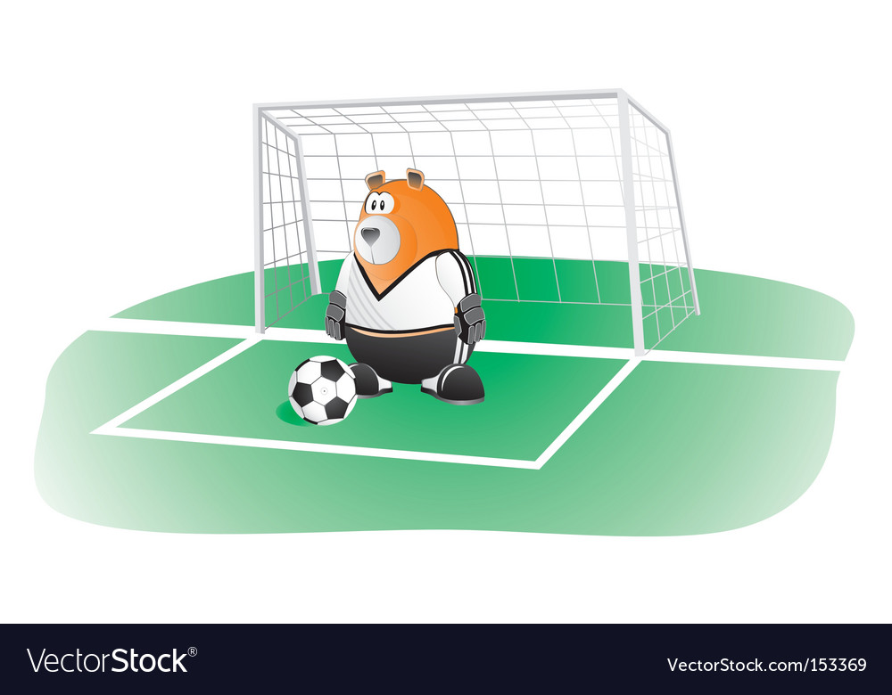 Bear soccer goalkeeper Royalty Free Vector Image Bear soccer goalkeeper Royalty Free Vector Image