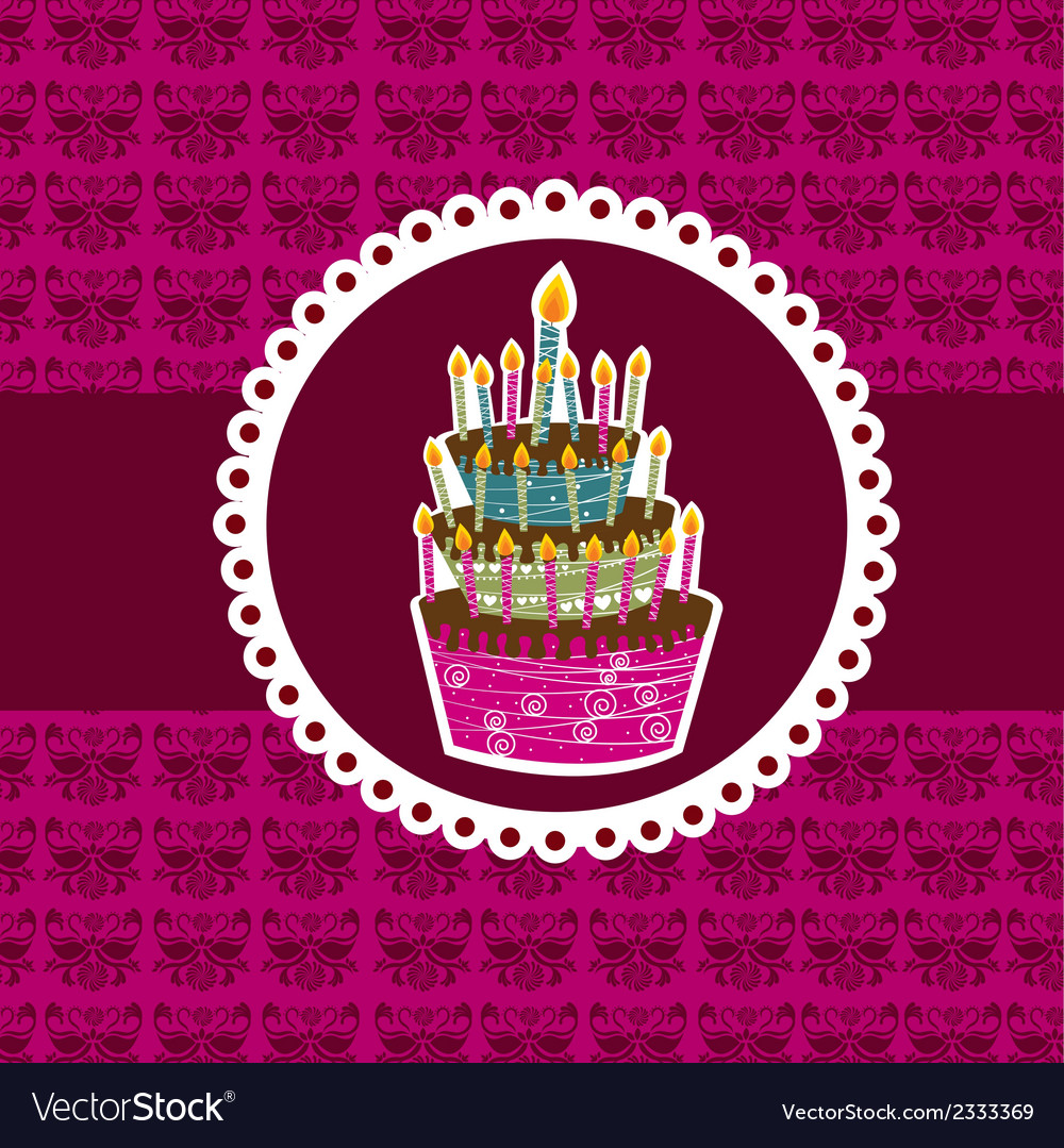 Cute cake over violet background