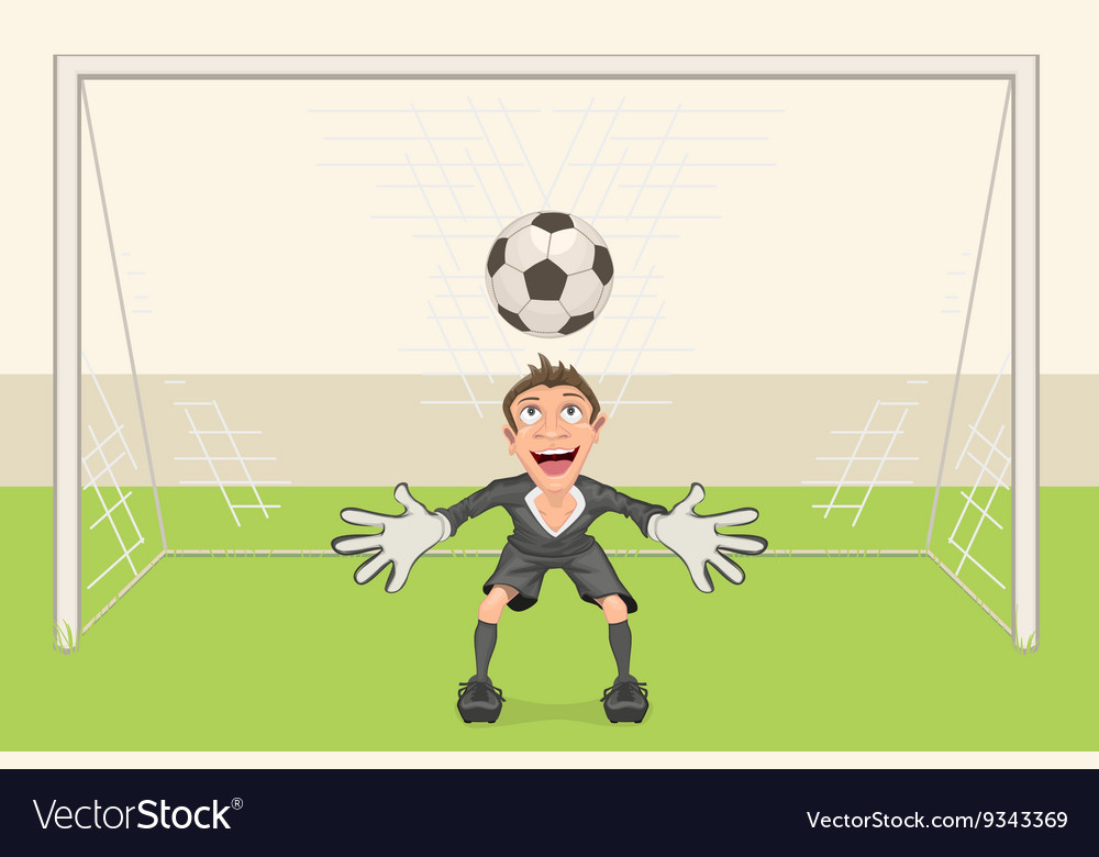 Goalkeeper catches soccer ball penalty kick Vector Image