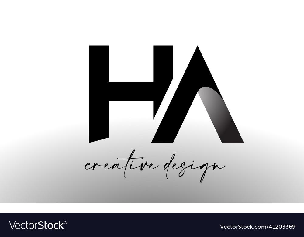 Ha letter logo design with elegant minimalist Vector Image