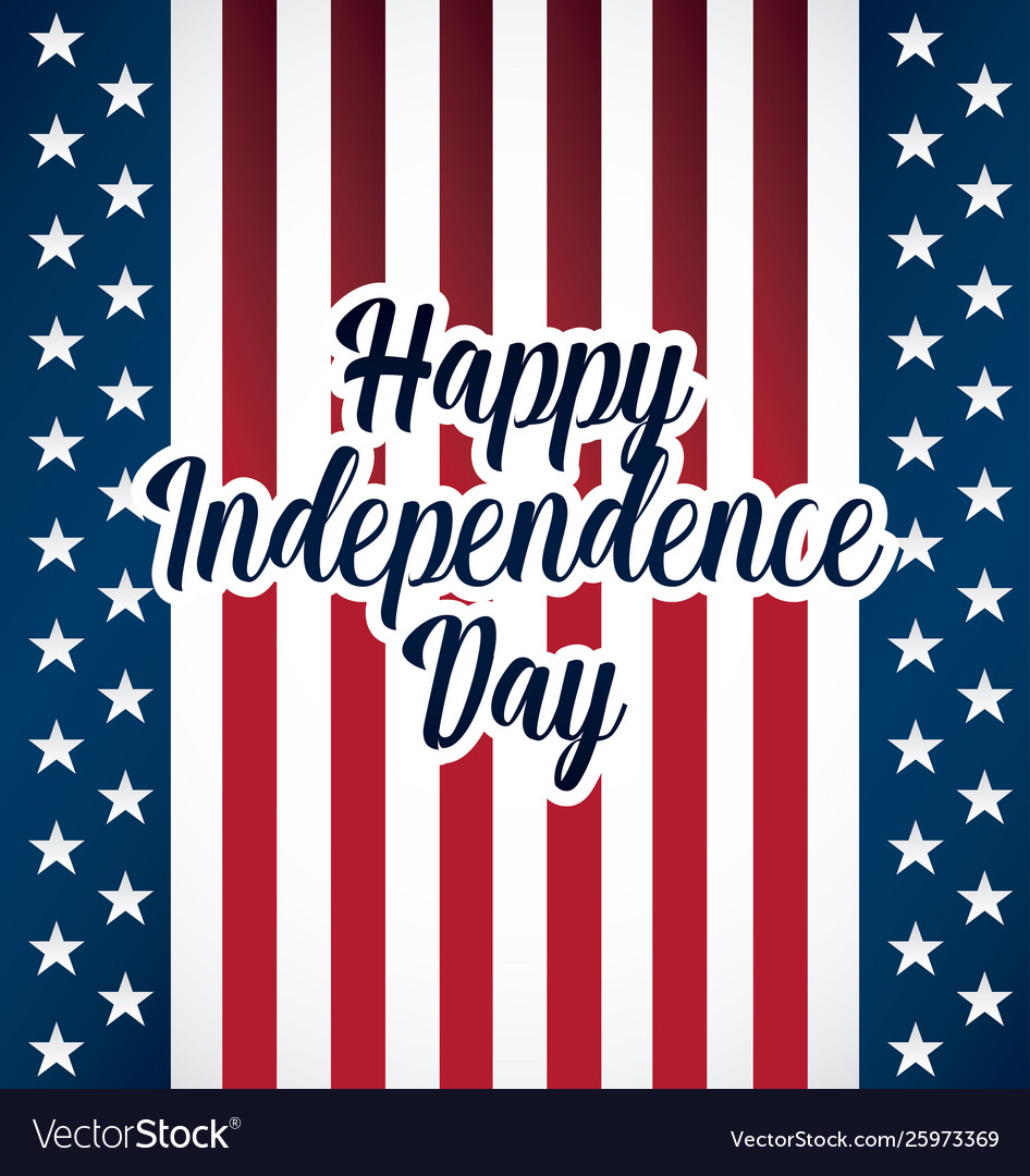 Happy independence day card with flag Royalty Free Vector