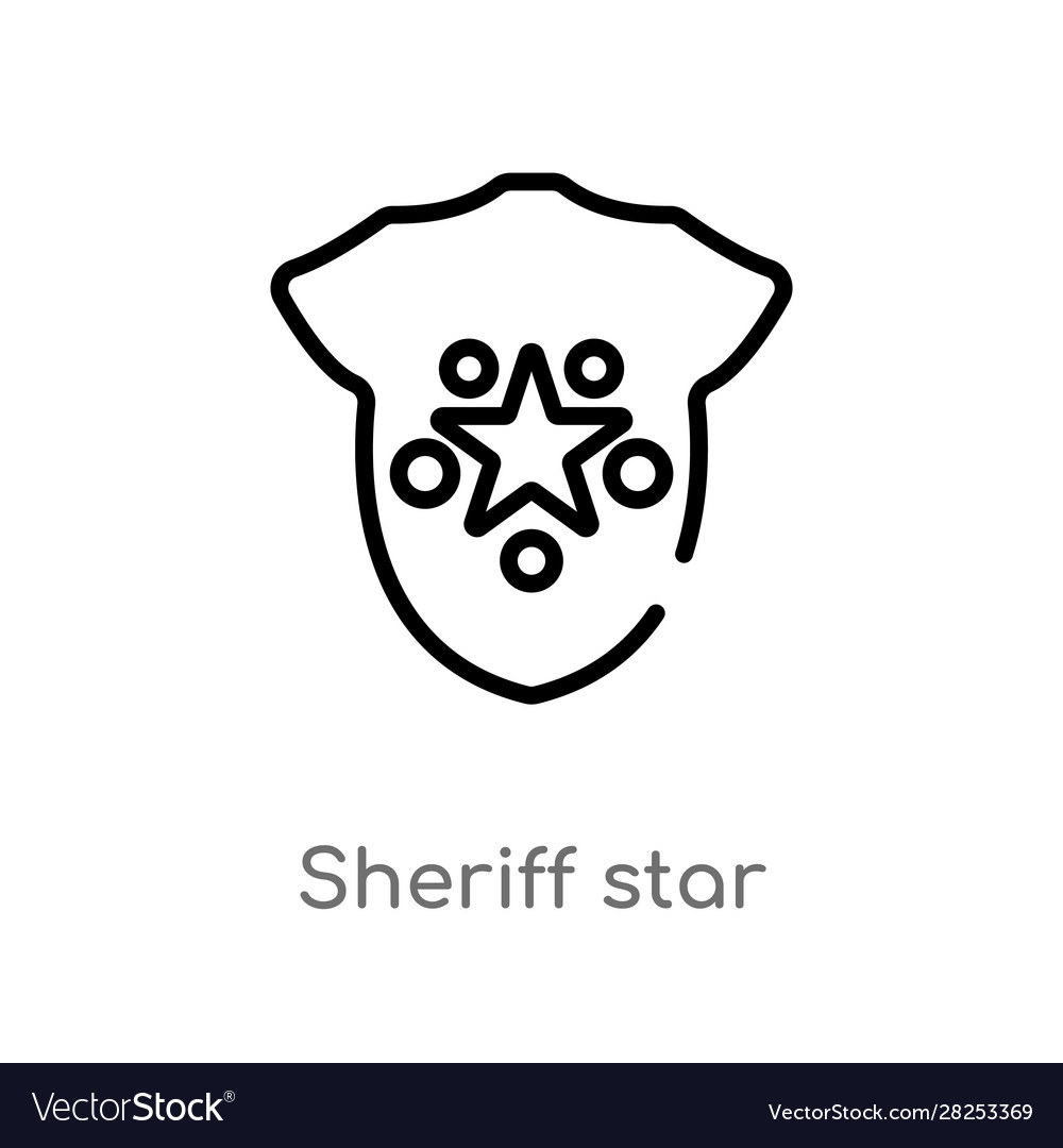 Outline sheriff star icon isolated black simple