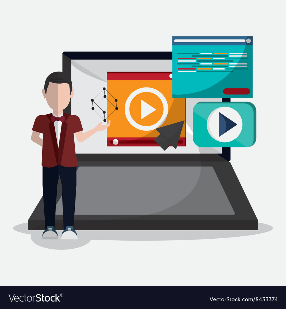Colorful webinar icon over white background Vector Image