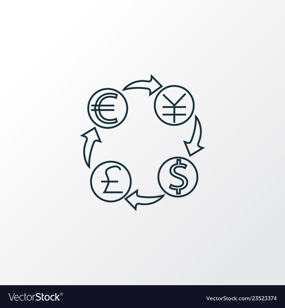 Currency conversion icon line symbol premium