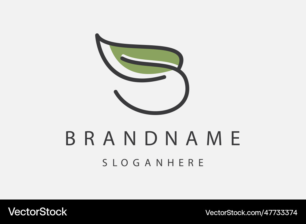 Letter b leaf Royalty Free Vector Image - VectorStock