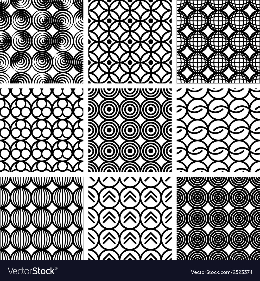 Seamless geometric patterns set Royalty Free Vector Image