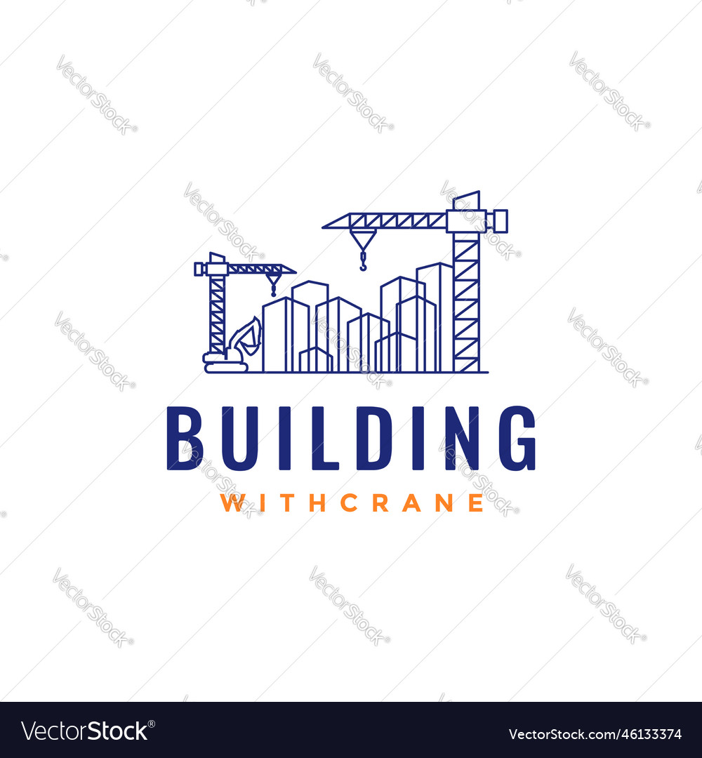 Weight equipment crane construction building Vector Image