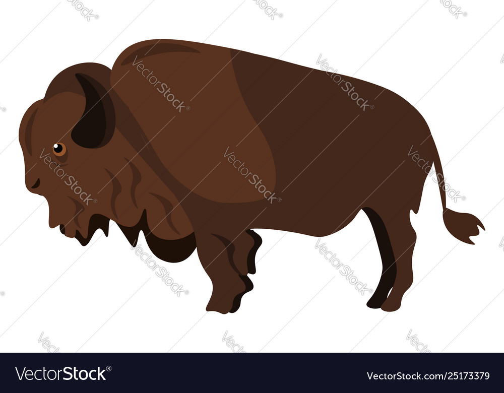 Clipart a brown bison or color Royalty Free Vector Image