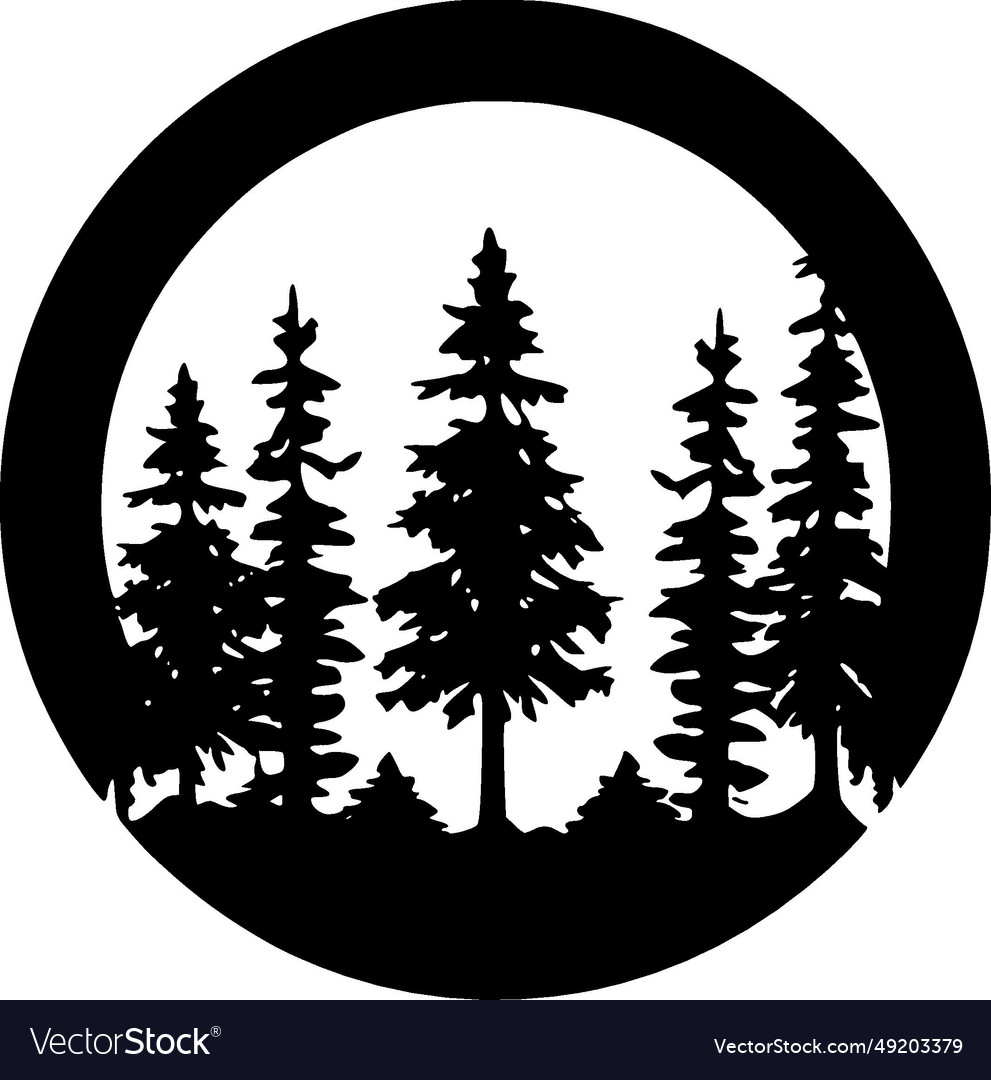 Forest - black and white Royalty Free Vector Image