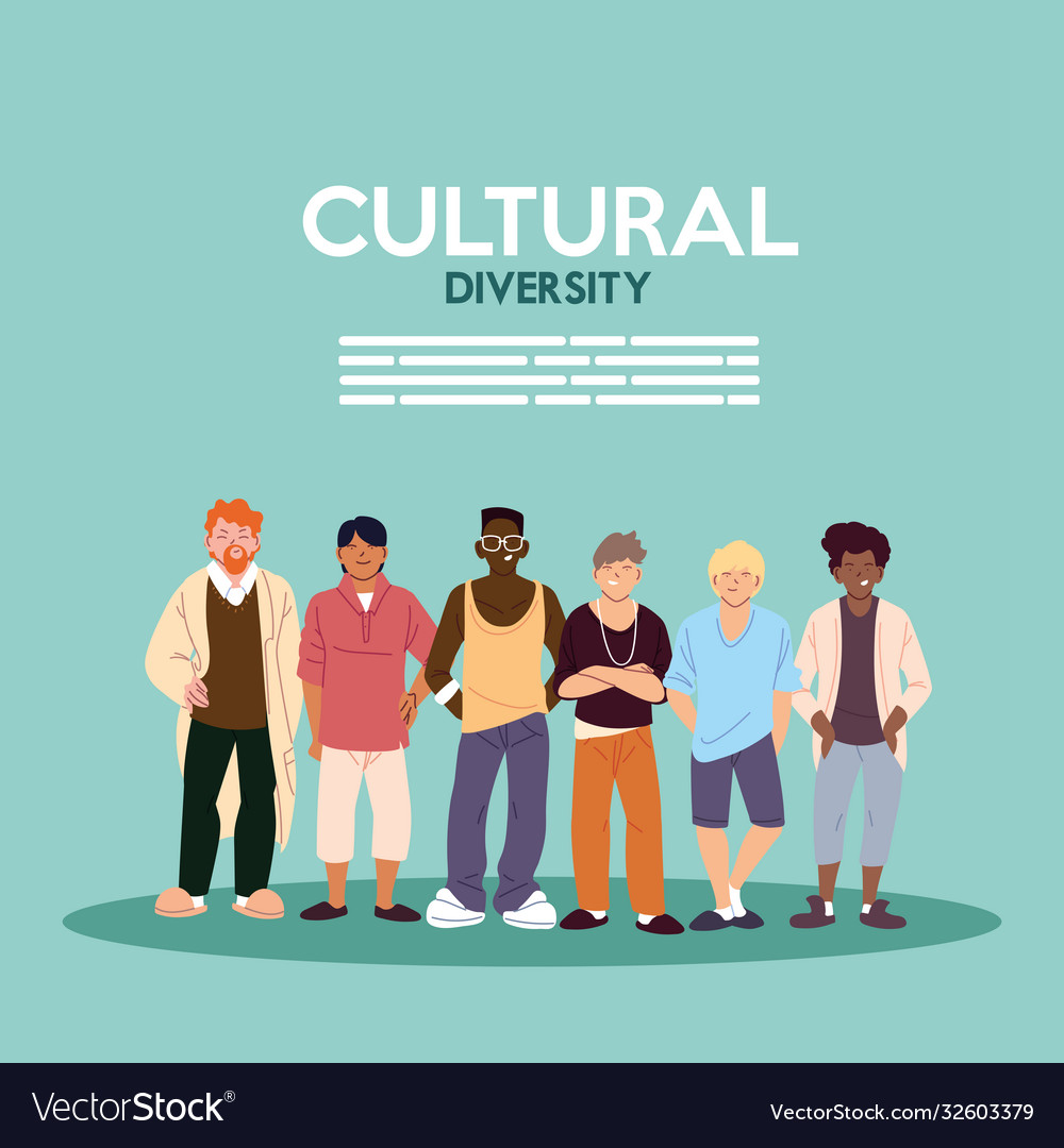 Men cartoons cultural diversity design Royalty Free Vector