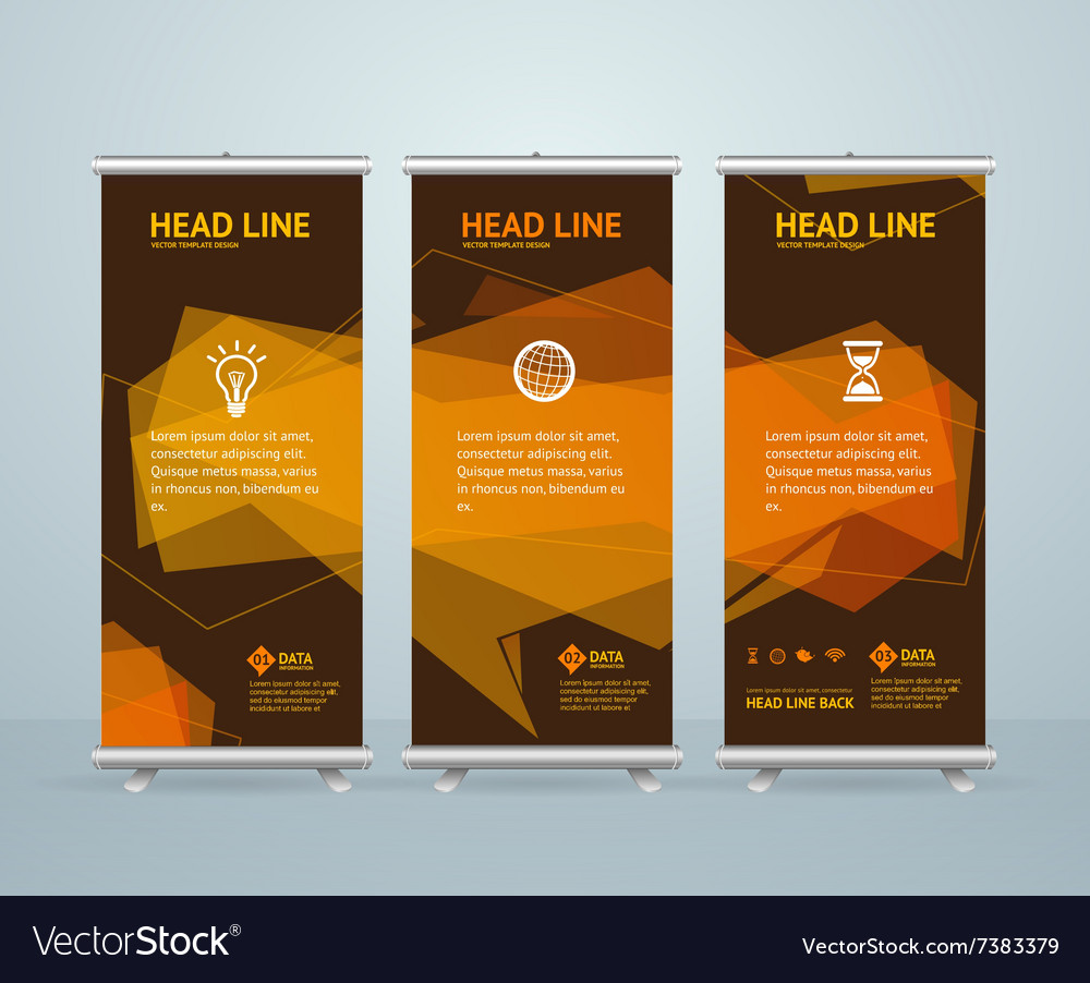 Roll Up Banner Stand Design Template Royalty Free Vector