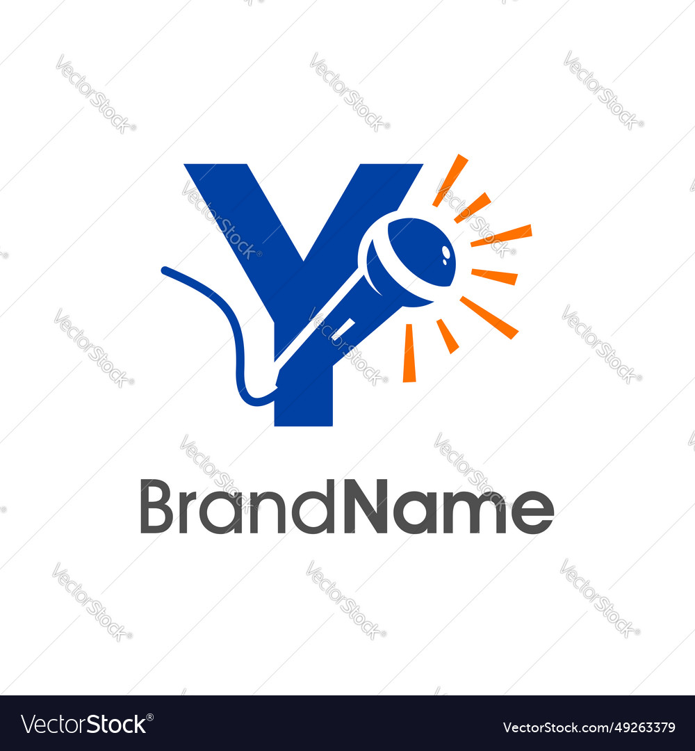 Simple initial y microphone logo