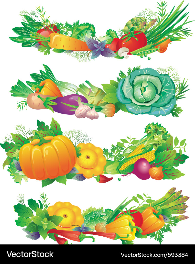 Banners with vegetables Royalty Free Vector Image