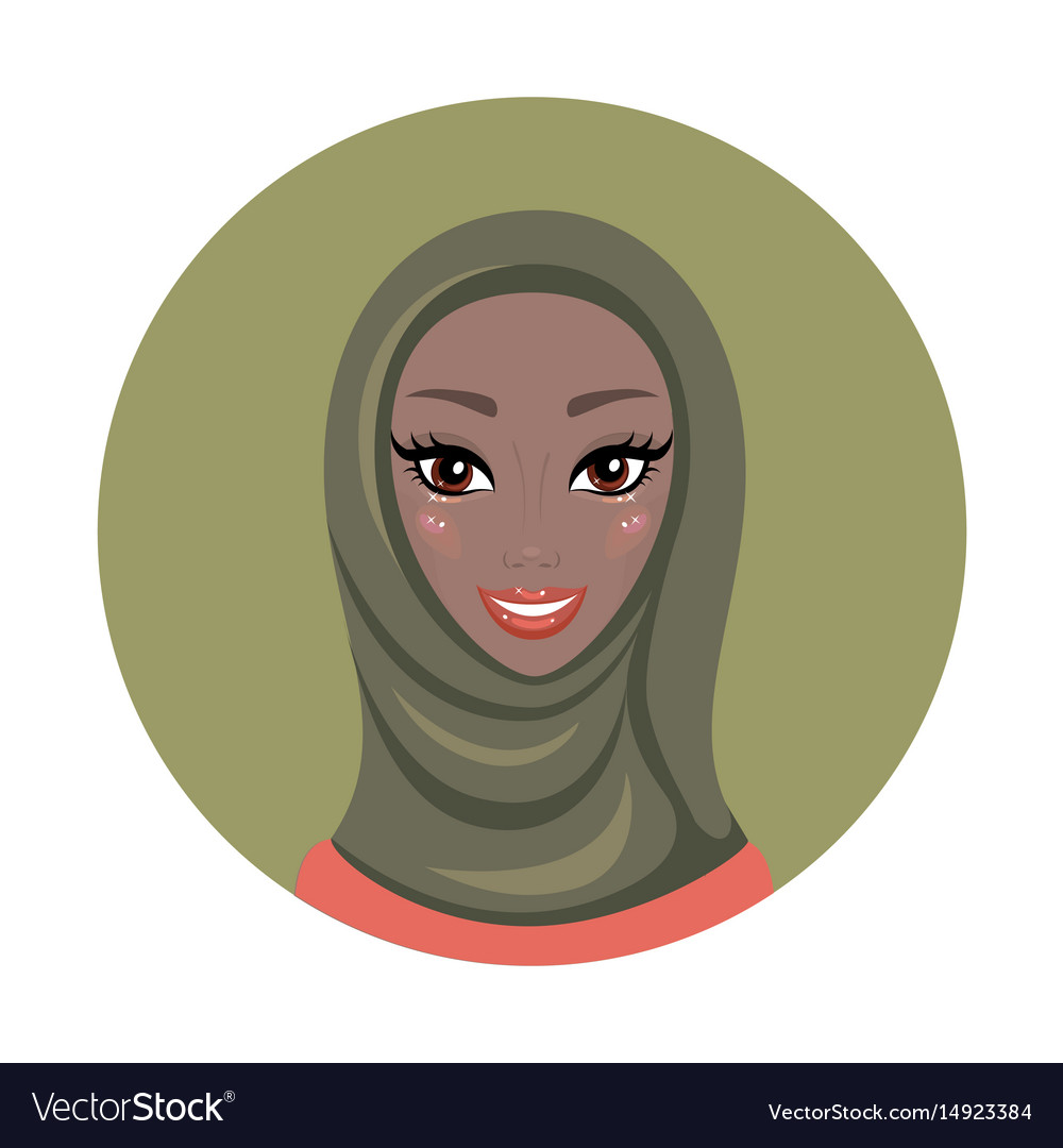 Beautiful young happy muslim woman girl portrait Vector Image