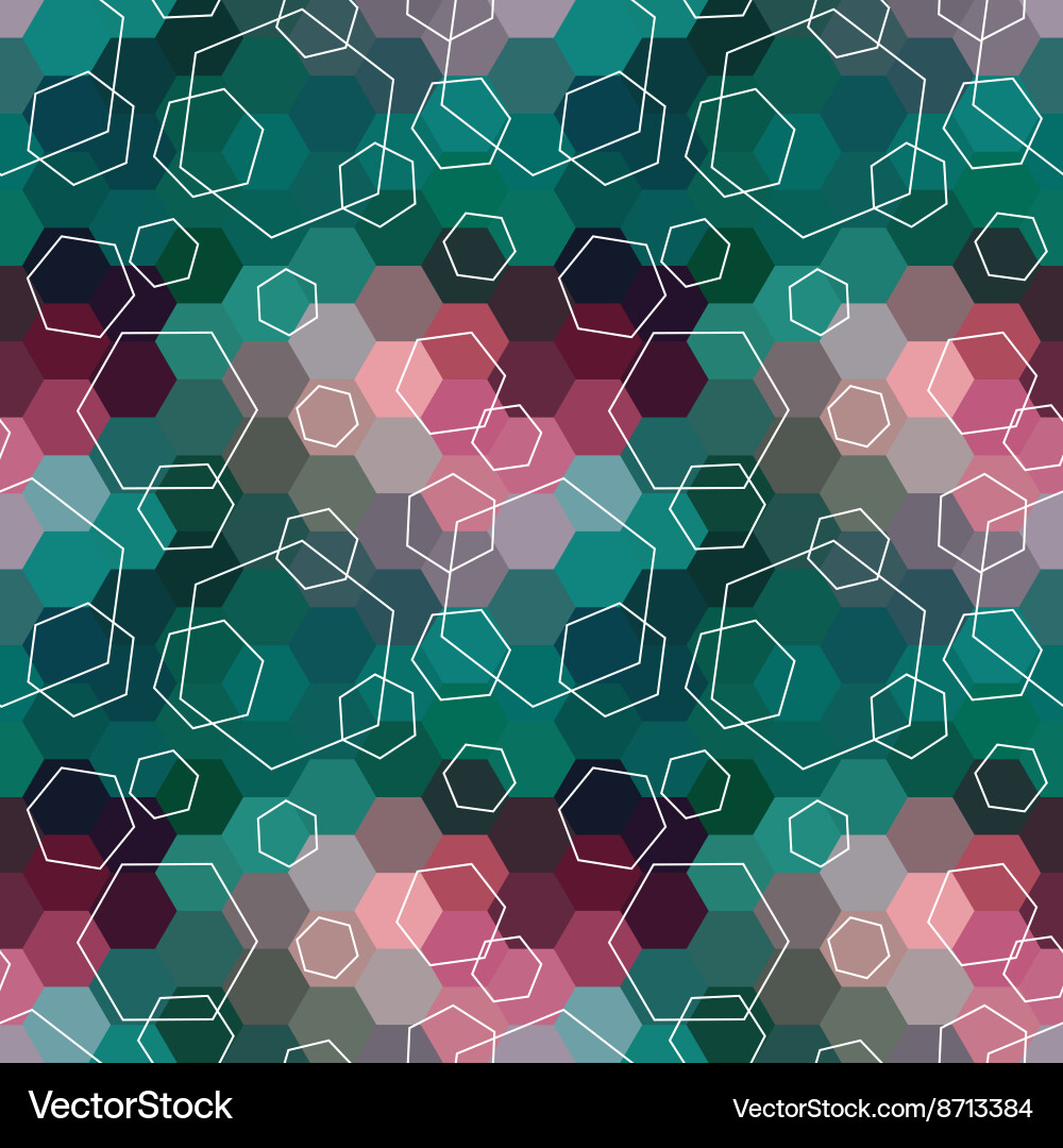 Geometric seamless hexagon abstract background Vector Image
