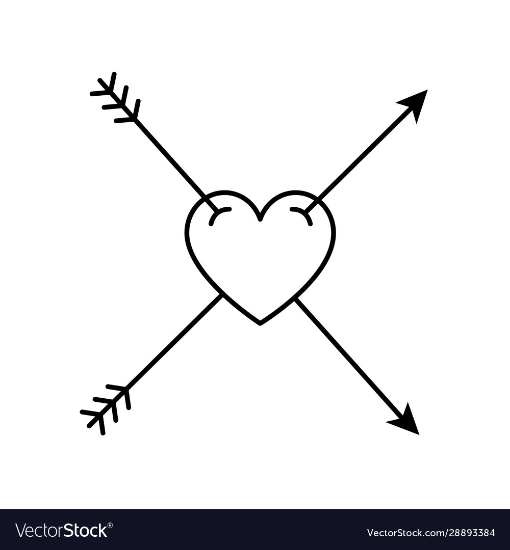 Heart with arrows on white background Royalty Free Vector