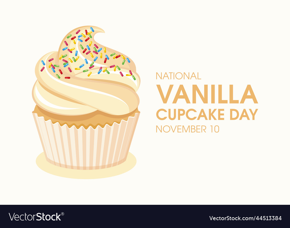 National vanilla cupcake day poster Royalty Free Vector