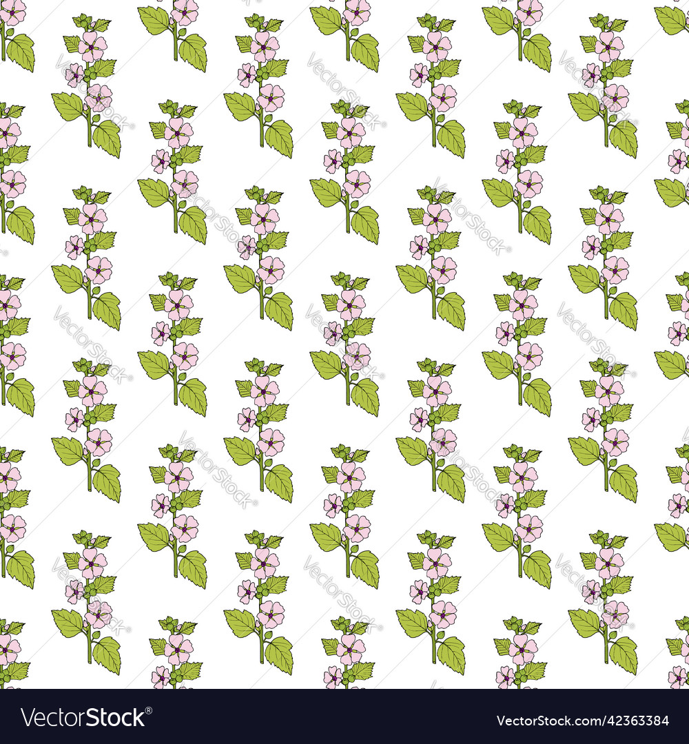 Seamless pattern with marshmallow flowers