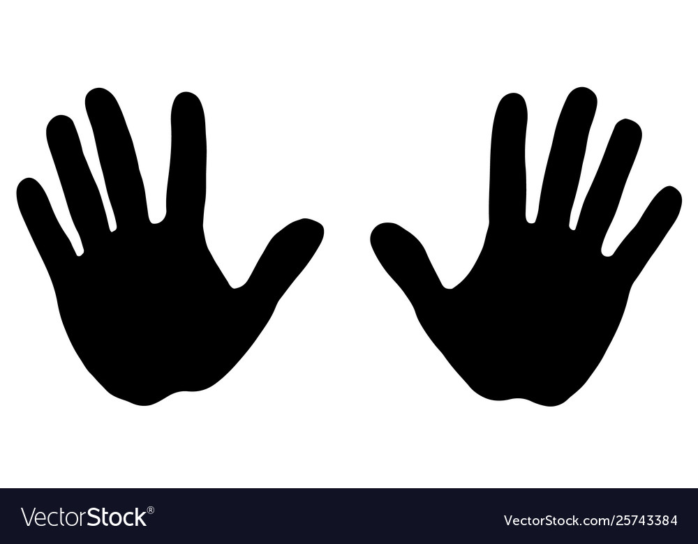 Silhouettes Left And Right Palms Royalty Free Vector Image