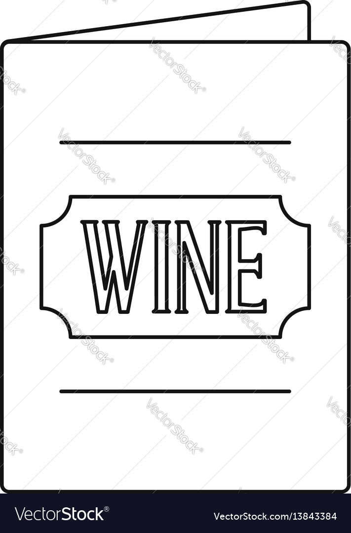 wine menu icon outline style royalty free vector image menu outline