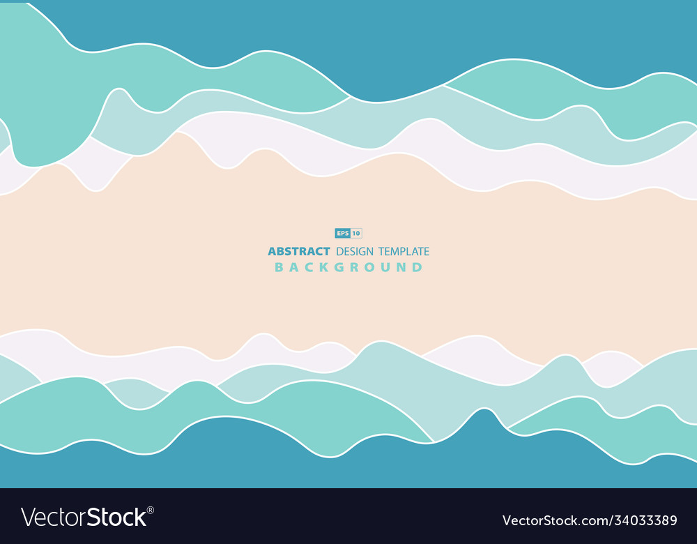 Abstract wavy design blue sea water pastel Vector Image