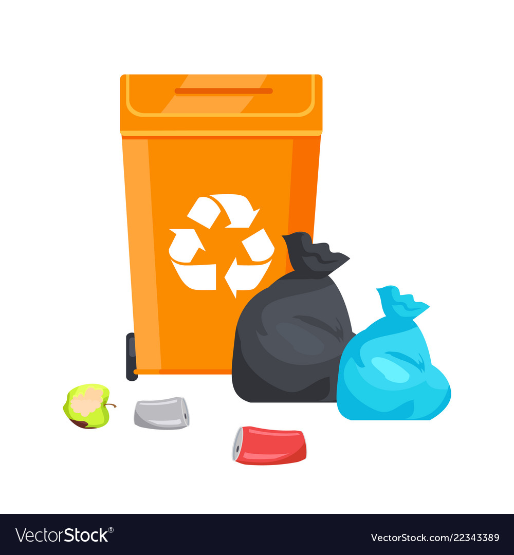 Container with recycle sign Royalty Free Vector Image