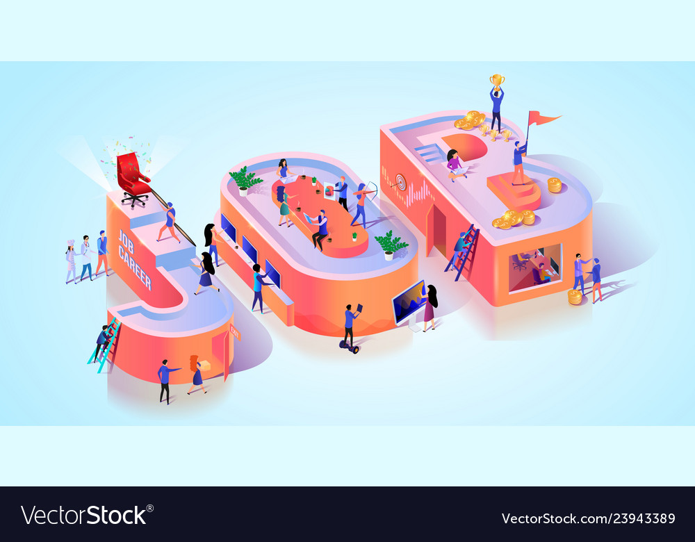 Job Position Recruit Interview Typography Banner Vector Image