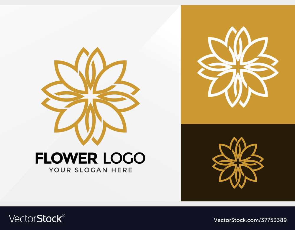 Luxury flower logo design brand identity logos Vector Image