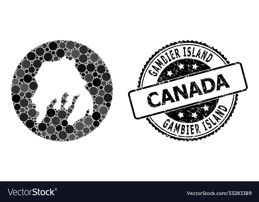 Mosaic stencil circle map gambier island