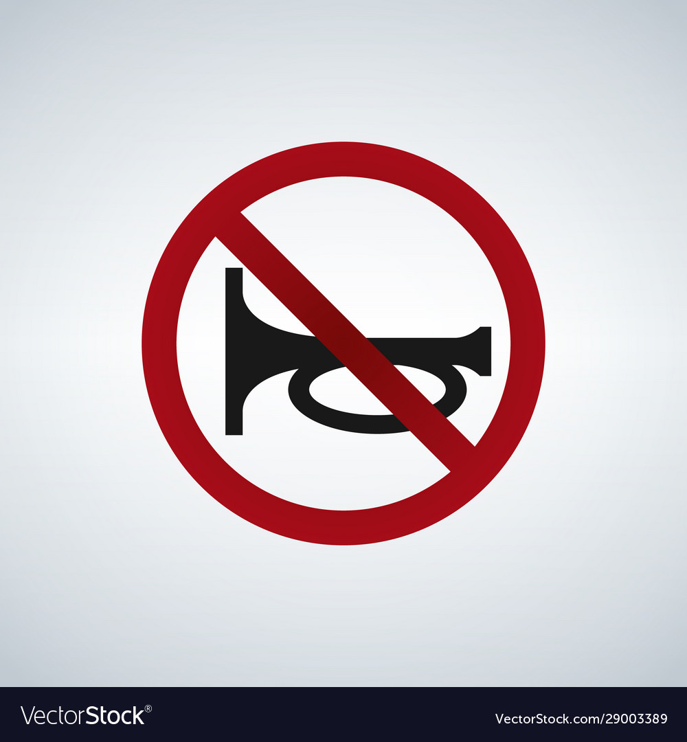 No horn prohibited sign traffic and road Vector Image