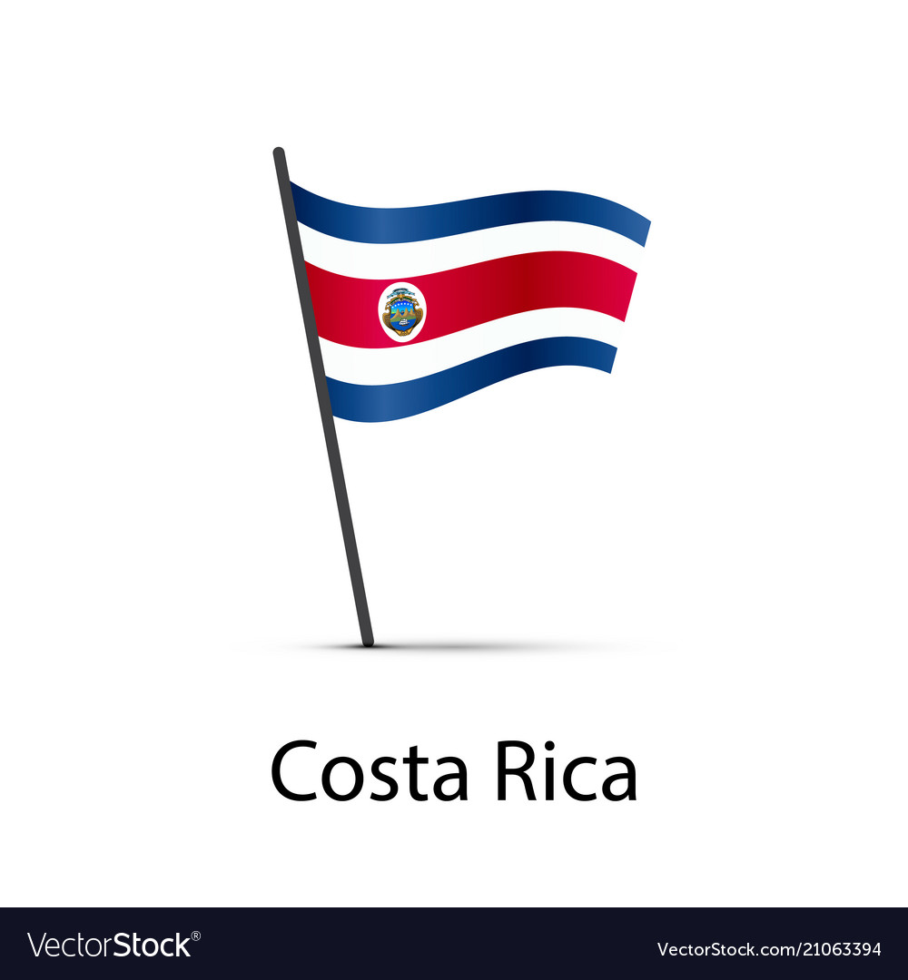 Costa rica flag on pole infographic element