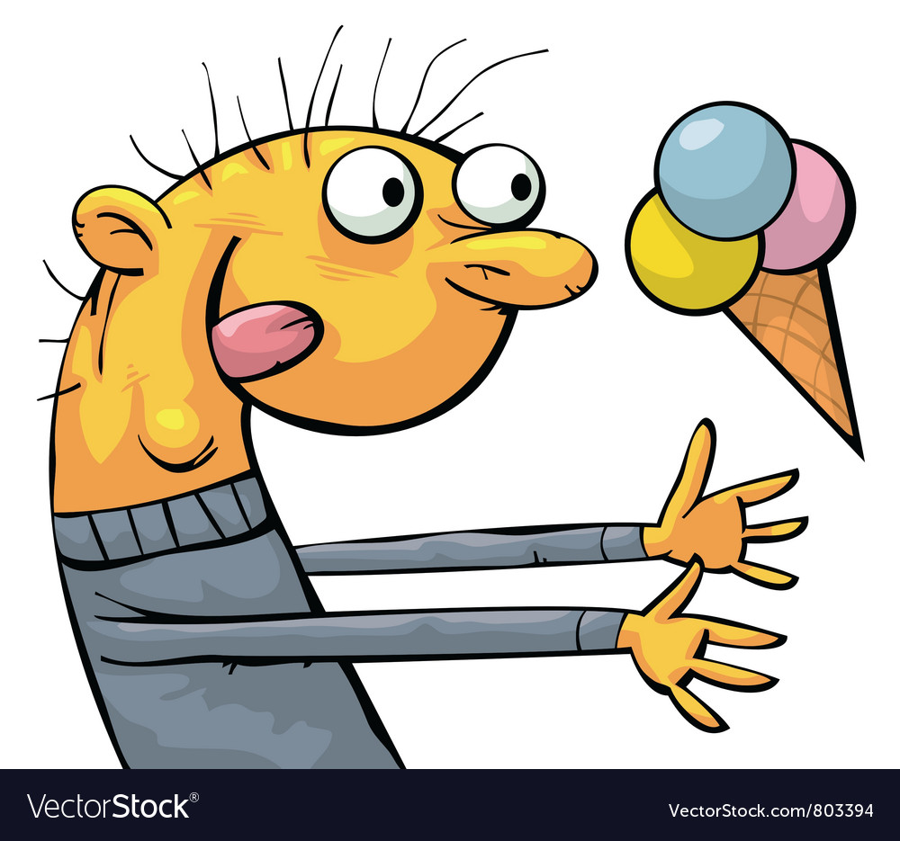 Fruit ice cream eater Royalty Free Vector Image