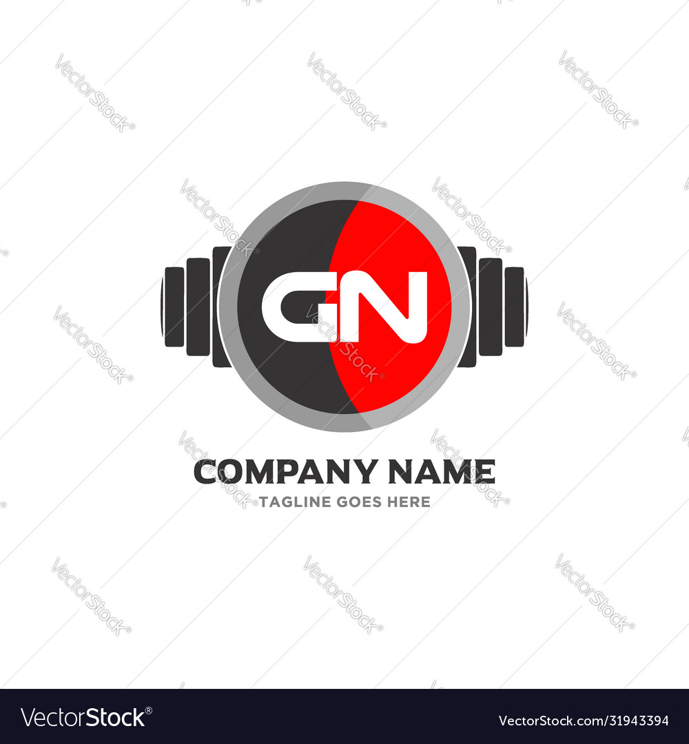 Gn letter logo design icon fitness and music