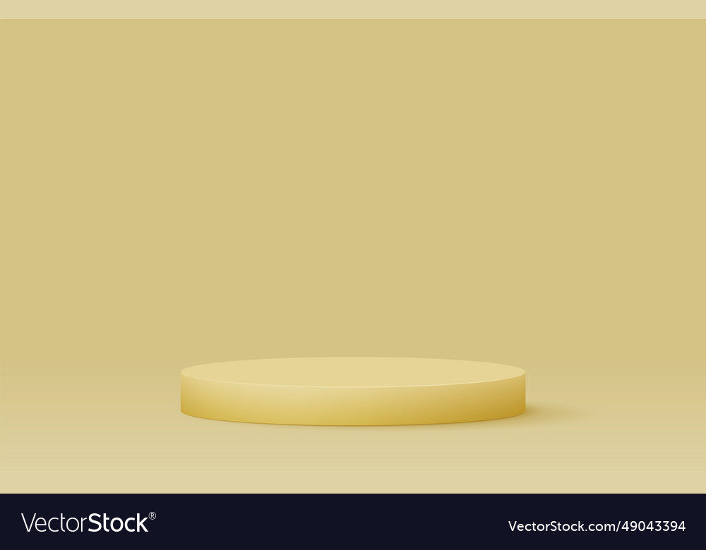 Gold podium realistic 3d design colorful render