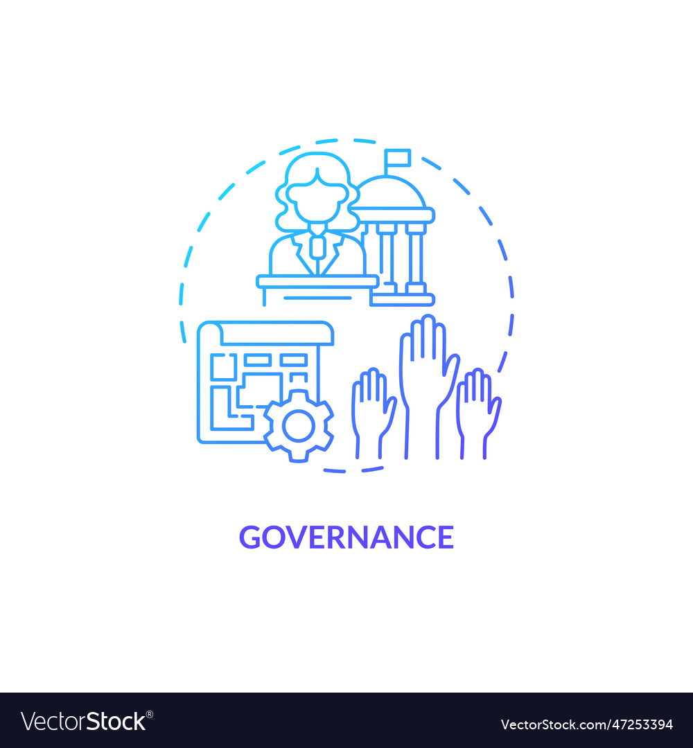 Governance blue gradient concept icon Royalty Free Vector