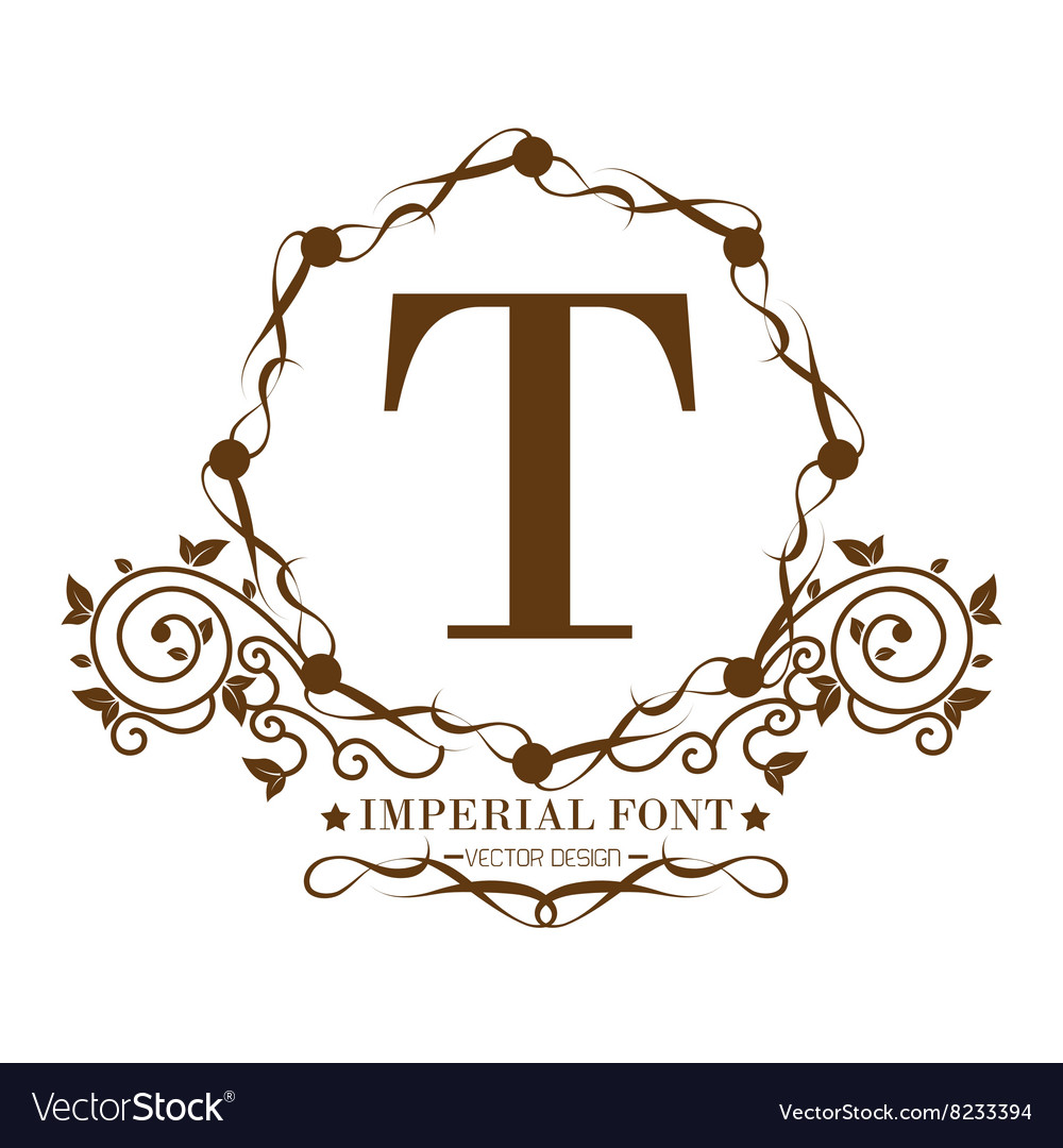 Imperial font design Royalty Free Vector Image