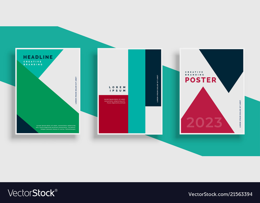 Modern geometric cover design template set