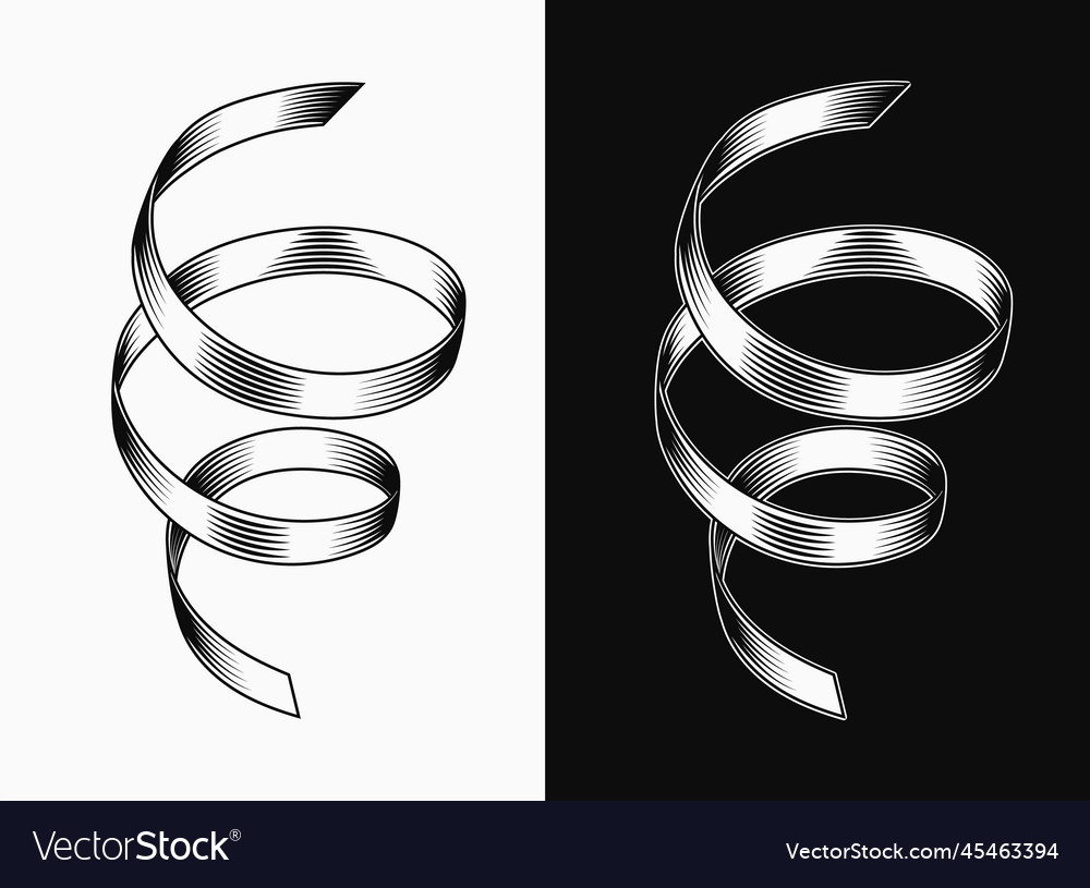 Serpentine carnival ribbon monochrome design