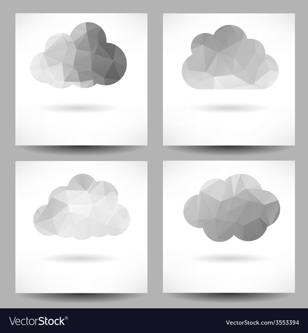 Set of backgrounds with triangular clouds