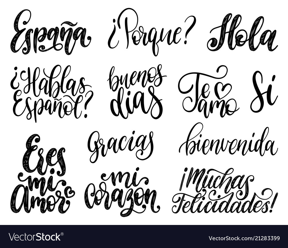 Bienvenida calligraphy spanish translation Vector Image