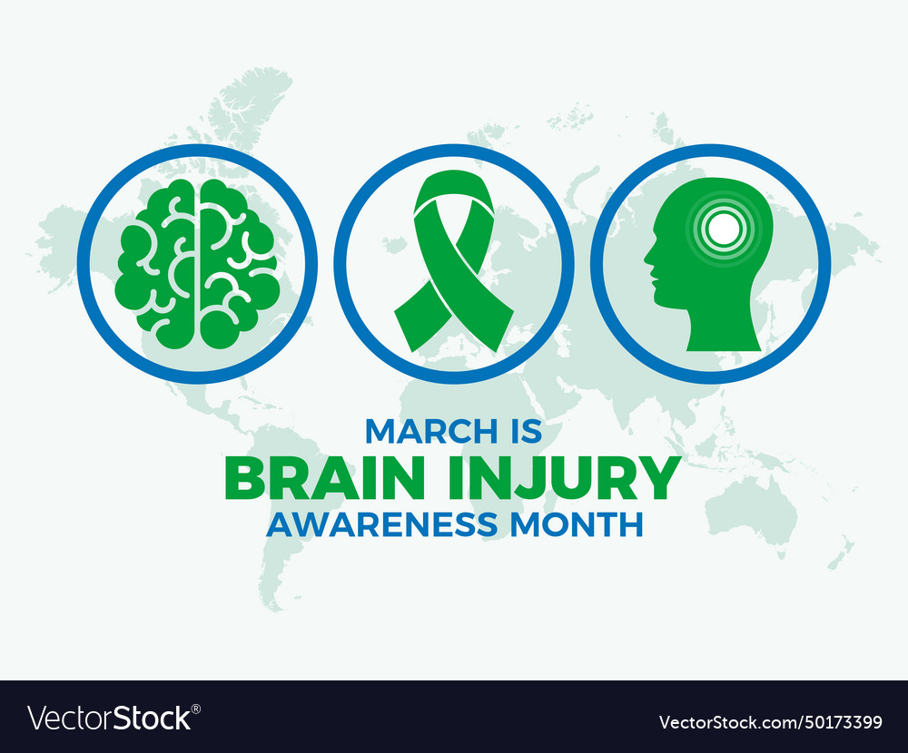 Brain injury awareness month poster Royalty Free Vector