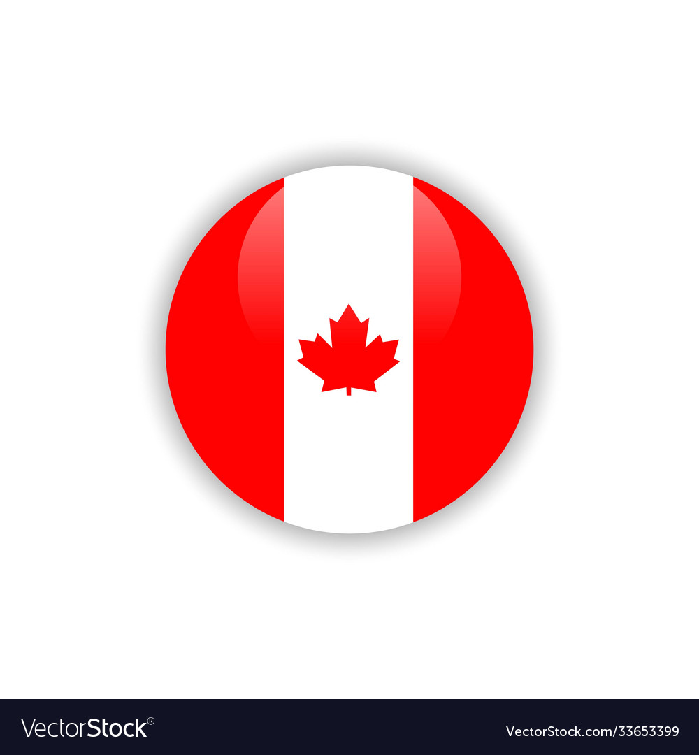 Button Canada Flag Template Design Royalty Free Vector Image