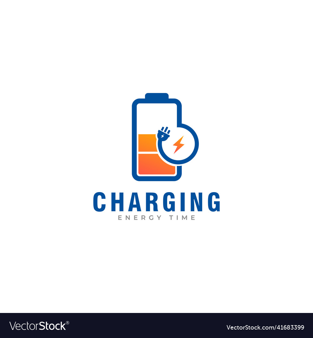 Charging icon battery fast charge logo design Vector Image