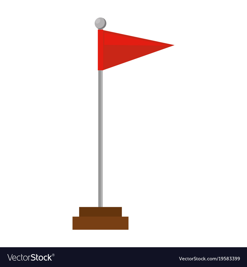 Golf flag isolated icon Royalty Free Vector Image