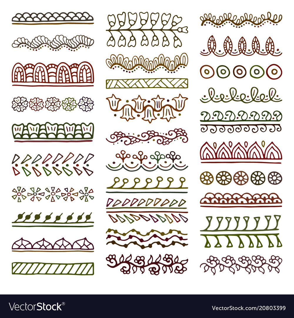 Hand drawn dividers set Royalty Free Vector Image