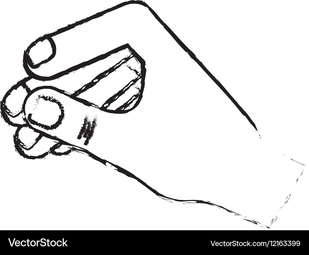 Hand holding something Royalty Free Vector Image
