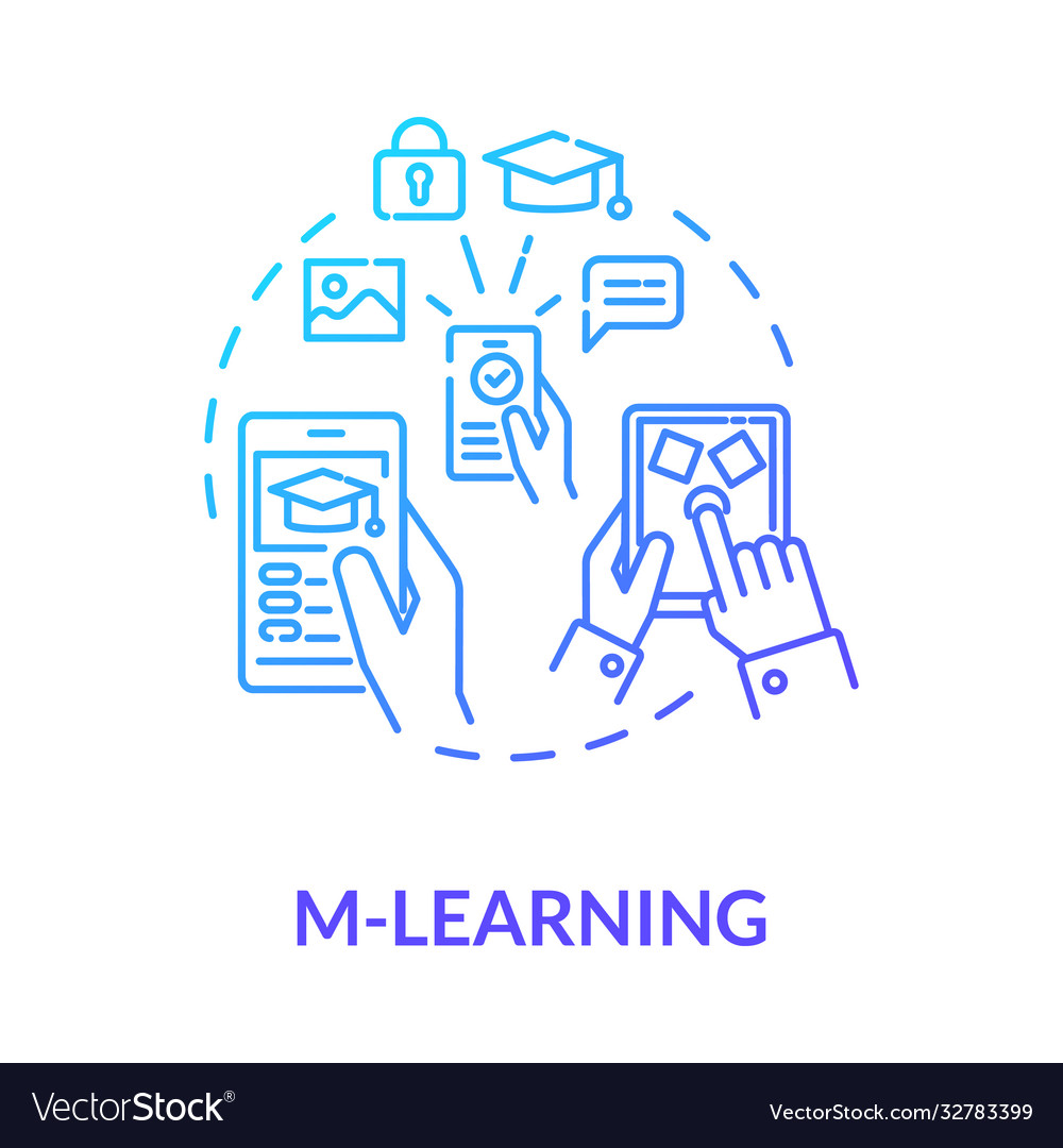 M learning concept icon Royalty Free Vector Image