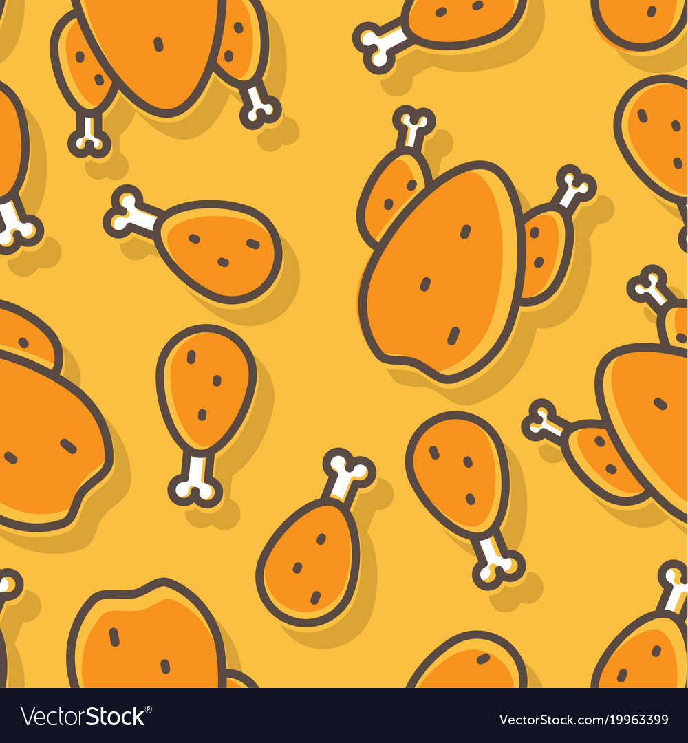 Pattern chicken meat and legs Royalty Free Vector Image