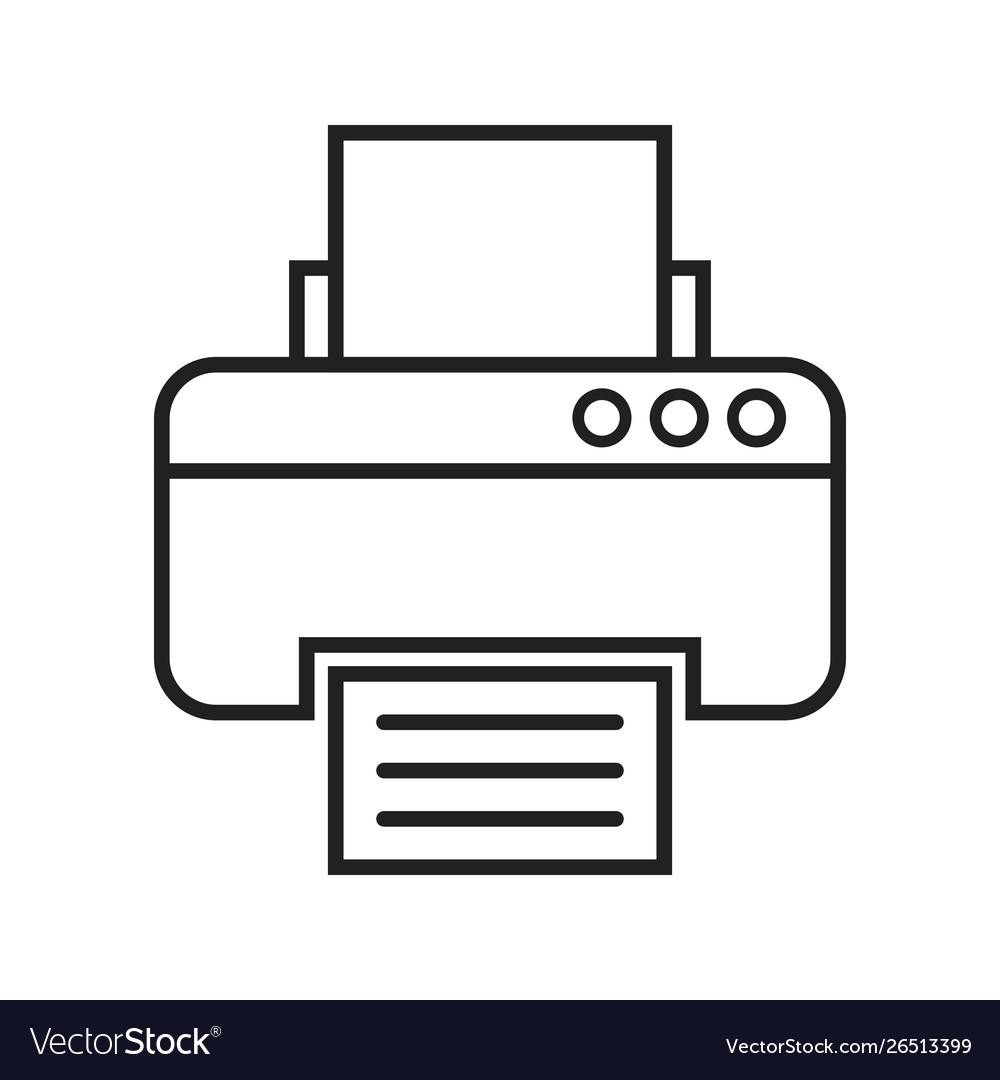 Printer line black icon Royalty Free Vector Image