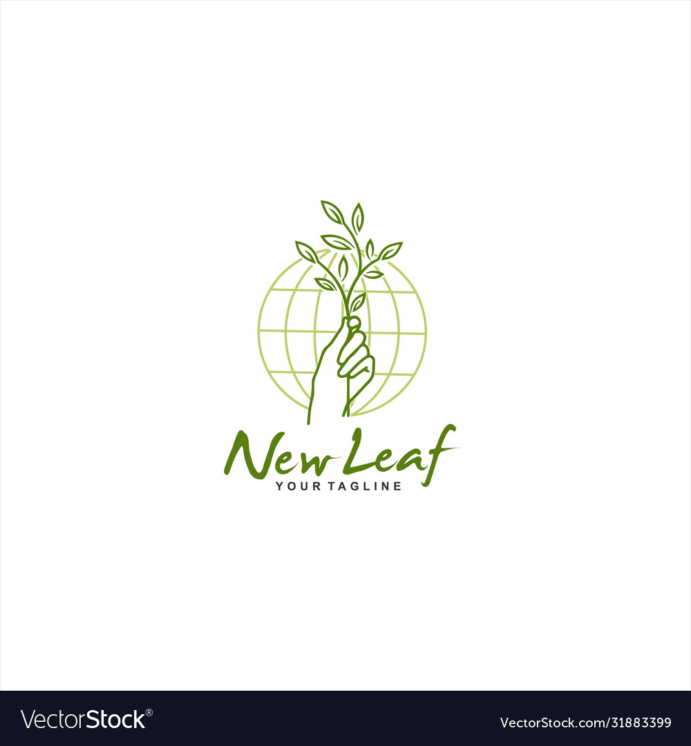 Save plant logo design idea Royalty Free Vector Image